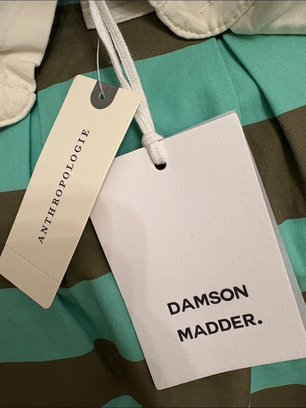 Womens Striped Polo Dress - Mint Green and Olive Damson Madder by Anthropologie - Picture 11 of 11